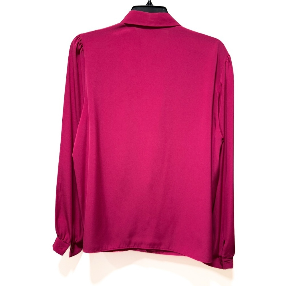 Vintage D’Allaird’s Fuchsia Pleated Blouse | Made in Canada | Size 14 | Medium - Picture 3 of 8
